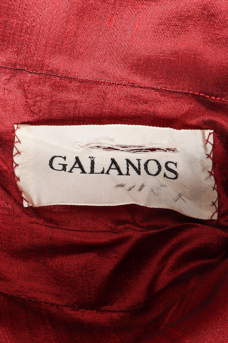 1960s Vintage Galanos Rose Print Cocktail Host Dress slashed/marked galanos tag @ Recess LA