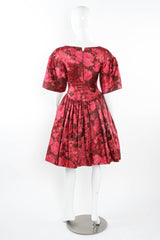 1960s Vintage Galanos Rose Print Cocktail Host Dress mannequin back  @ Recess LA