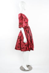 1960s Vintage Galanos Rose Print Cocktail Host Dress mannequin side @ Recess LA