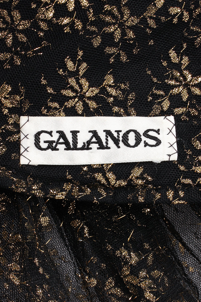 Vintage Galanos Sheer Lace Capelet Jacket label at Recess Los Angeles