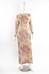 Vintage Galanos Jeweled Floral Lace Overlay Dress mannequin front  @ Recess LA