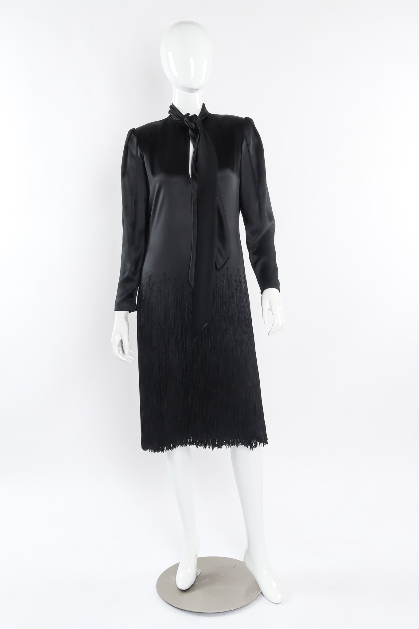 Vintage fringe shift dress by Galanos Front View @recessla