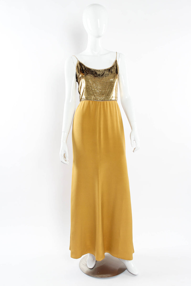 Vintage Galanos for Saks Fifth Avenue Tinsel Slip Dress mannequin front @ Recess Los Angeles