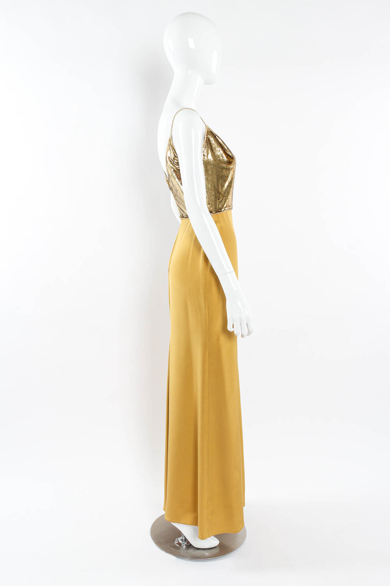 Vintage Galanos for Saks Fifth Avenue Tinsel Slip Dress mannequin side @ Recess Los Angeles