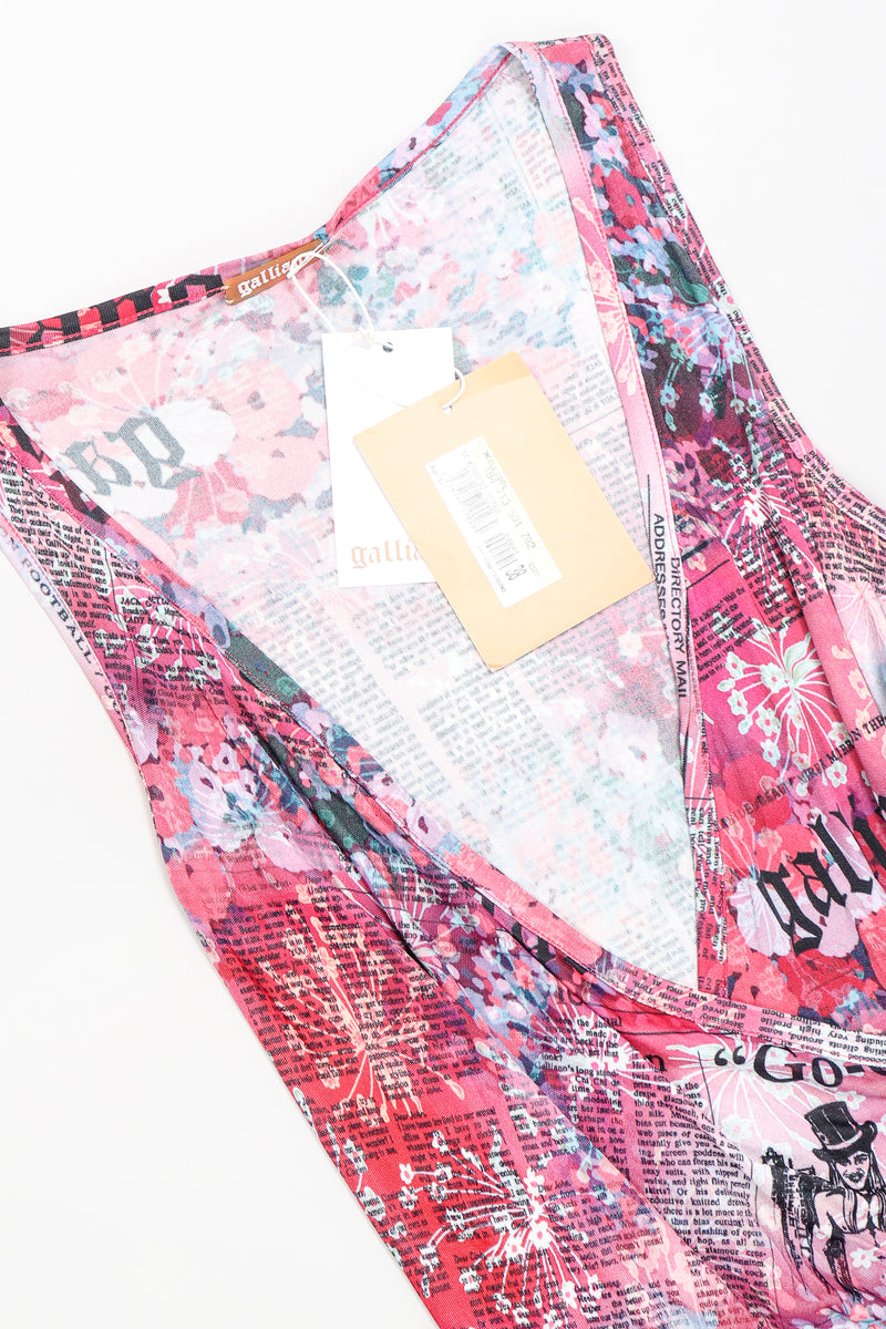 newspaper print dress pink Bodycon Dress in Newspaper Print