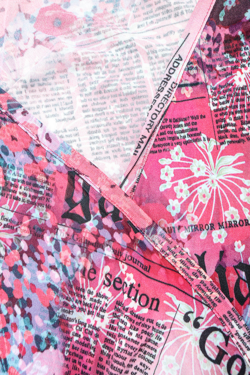 pink newspaper print dress Urban Outfitters Newspaper Print Mesh Mini Shirt Dress Medium Pink Short Sleeve