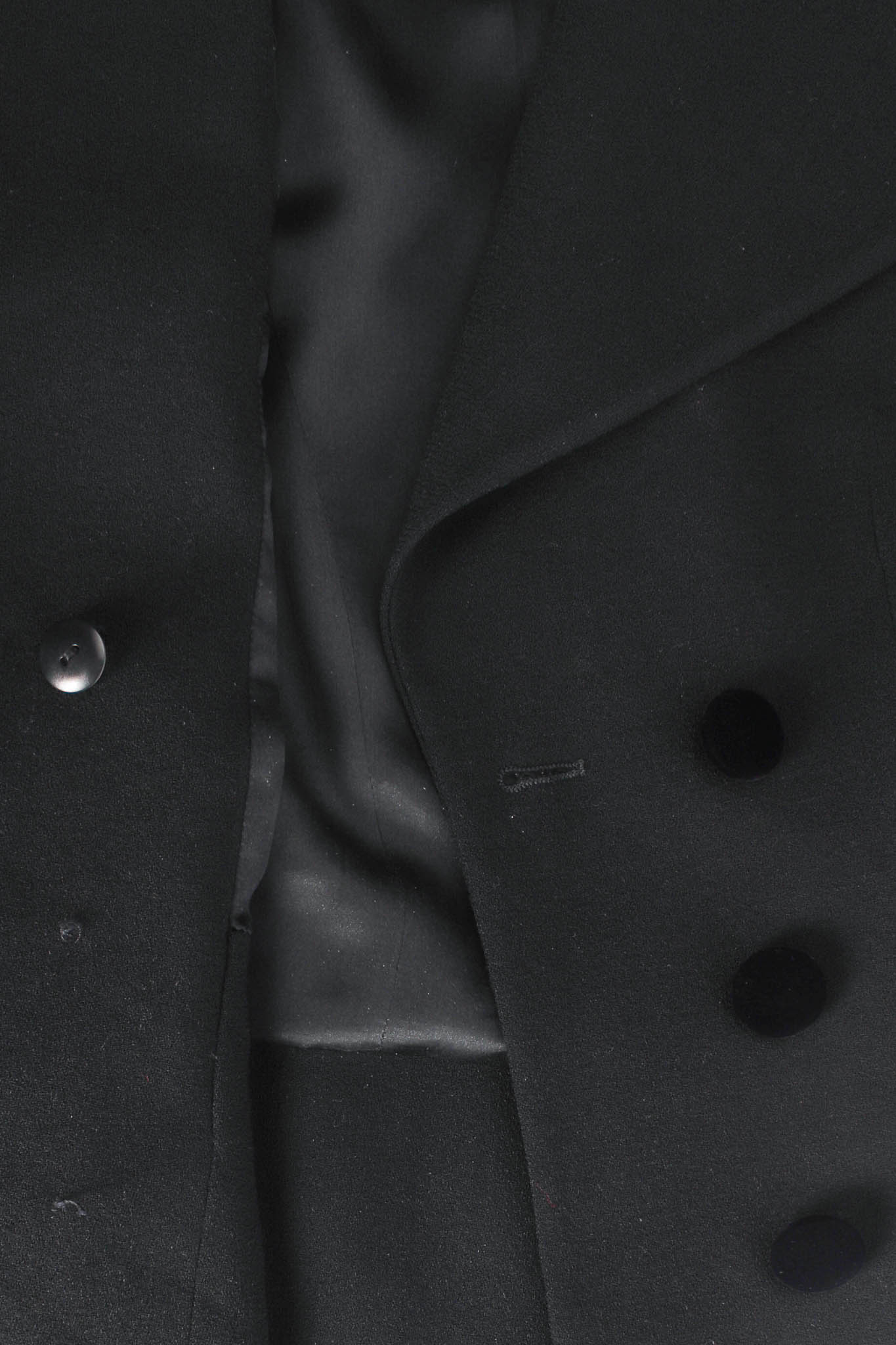 Vintage John Galliano Double Breasted Wool Tuxedo Crop Jacket buttons @ Recess LA