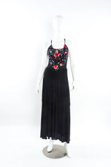 Vintage Gary Saxe Botanical Floral Fringe Dress mannequin front @ Recess LA