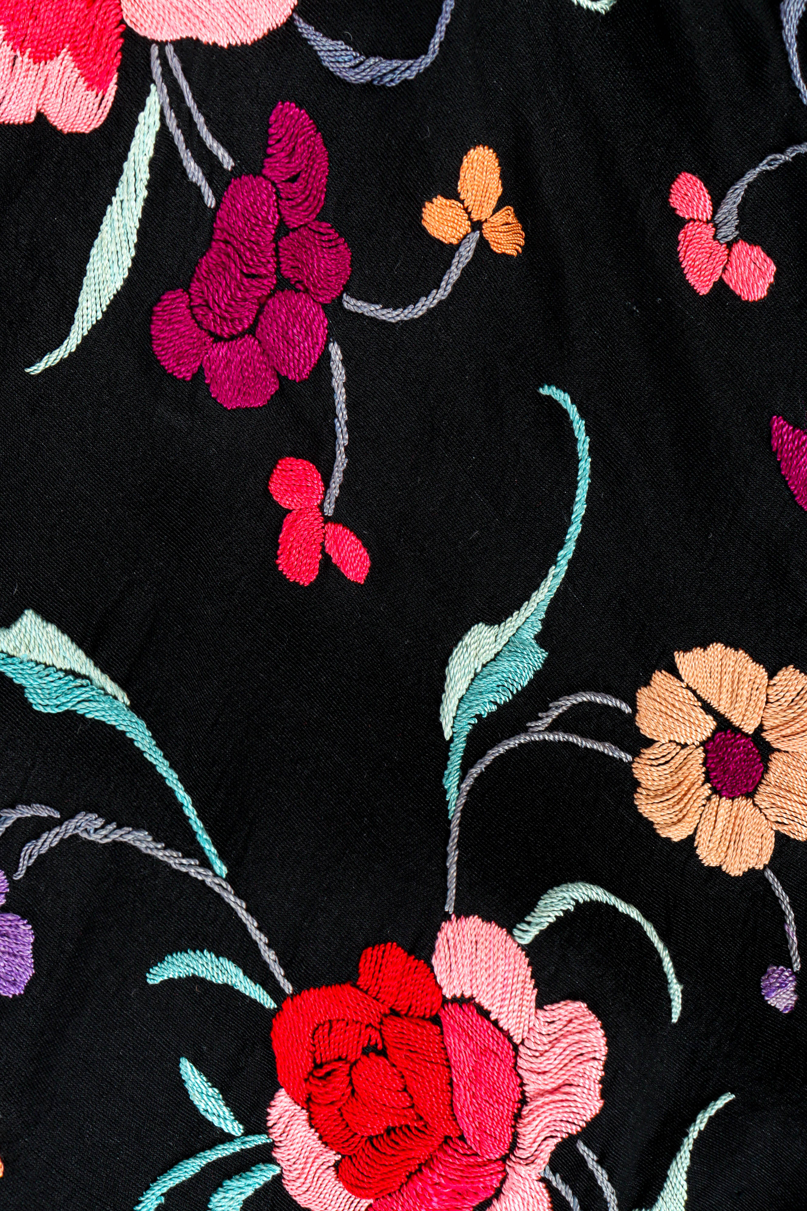 Vintage Gary Saxe Botanical Floral Fringe Dress floral embroidery @ Recess LA