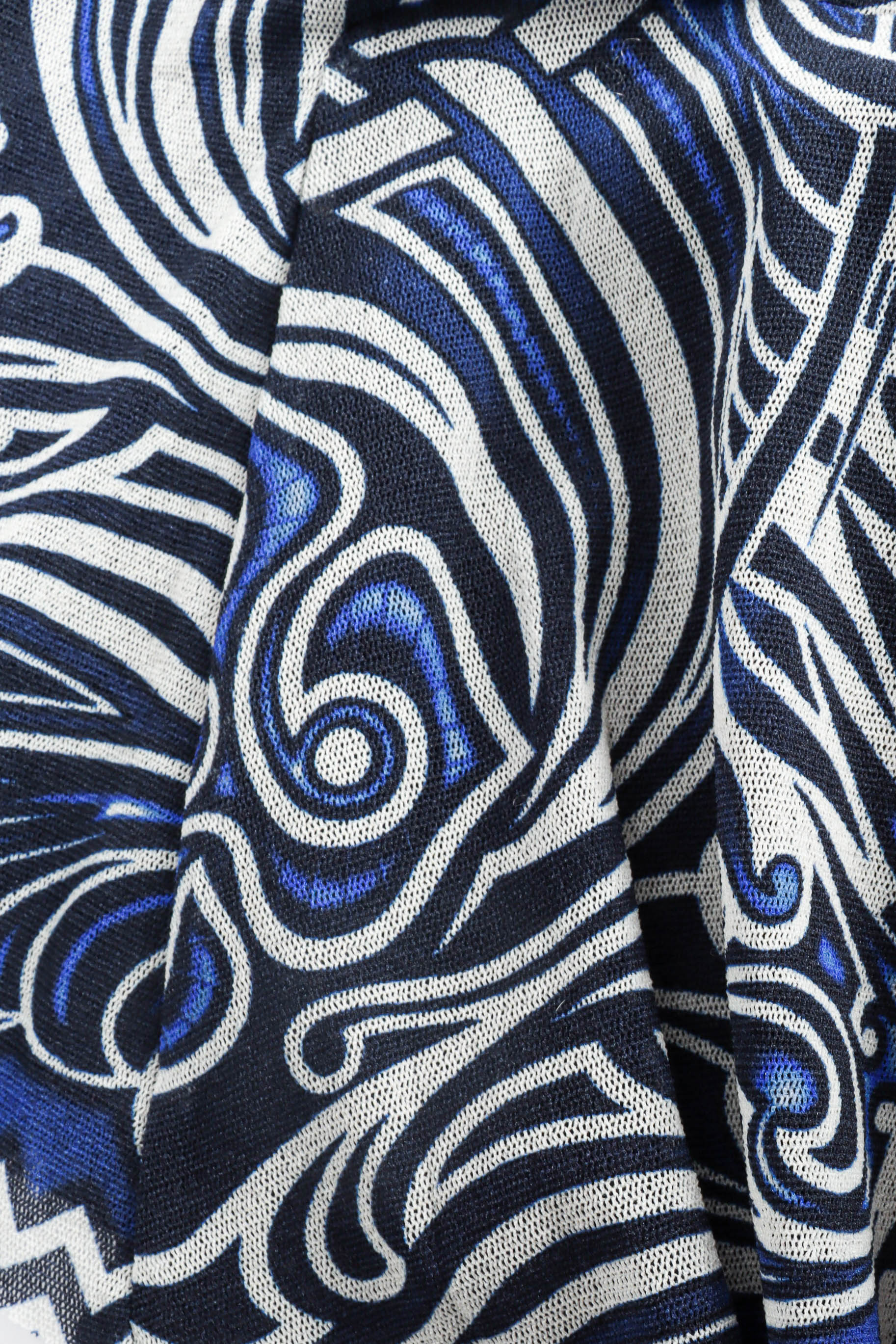 Vintage Jean Paul Gaultier Soleil Mesh Tribal Print Top fabric/print details @ Recess LA