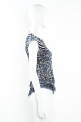 Vintage Jean Paul Gaultier Soleil Mesh Tribal Print Top on mannequin side  @ Recess LA