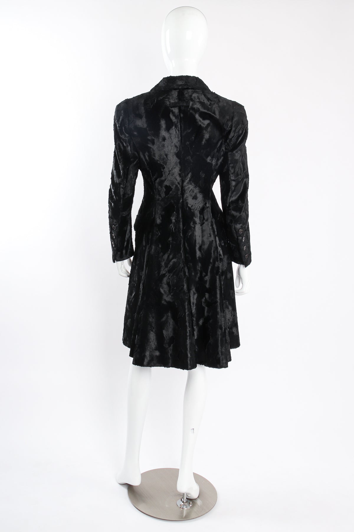 Vintage Jean Paul Gaultier Femme Faux Pony Panne Velvet Trench