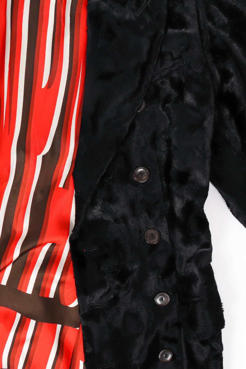 Vintage Jean Paul Gaultier Femme Faux Fur Panne Velvet Trench Coat buttons at Recess LA