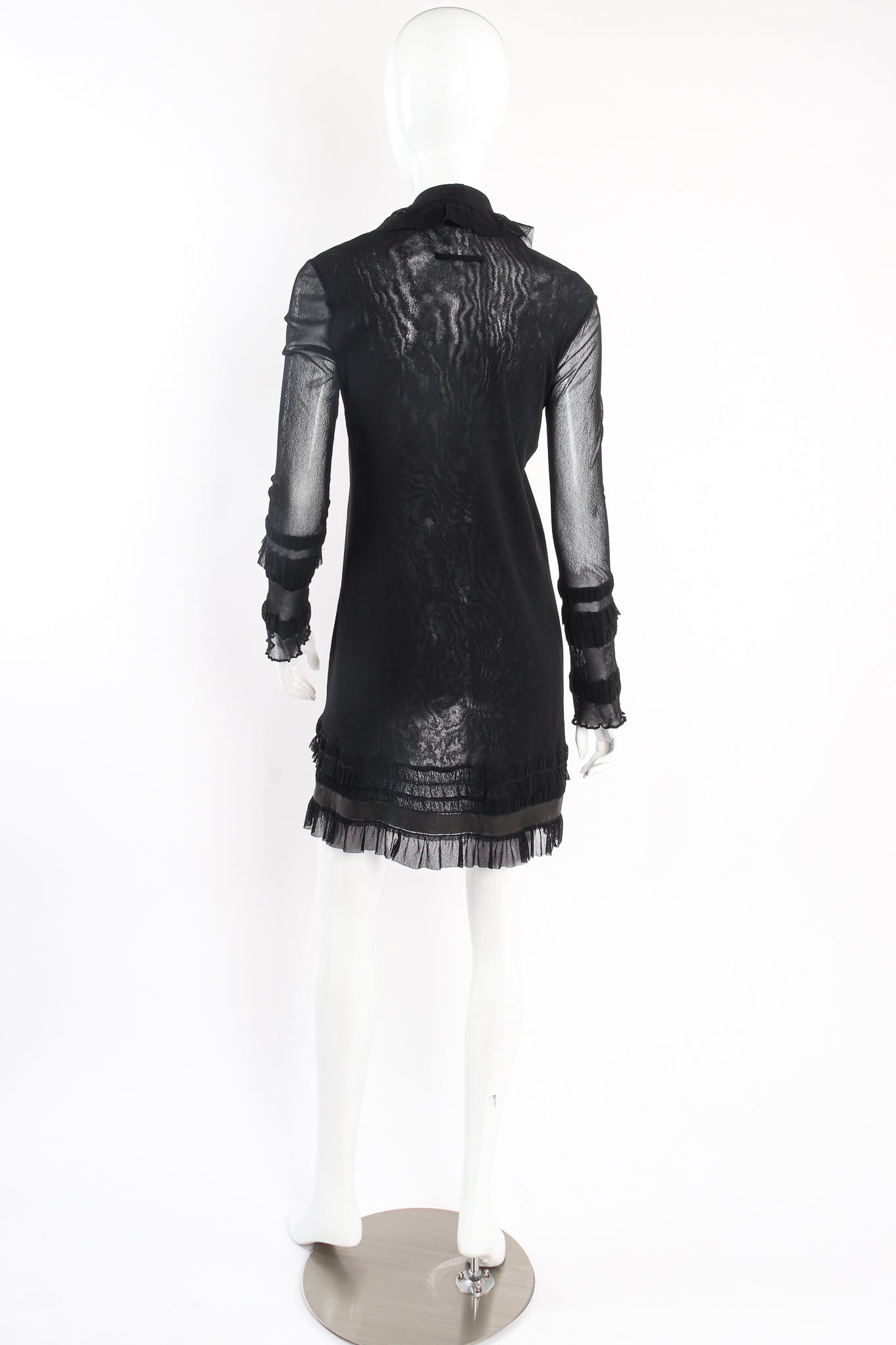 Vintage Jean Paul Gaultier Soleil Mesh Ruffle Cardigan Jacket on Mannequin back at Recess LA