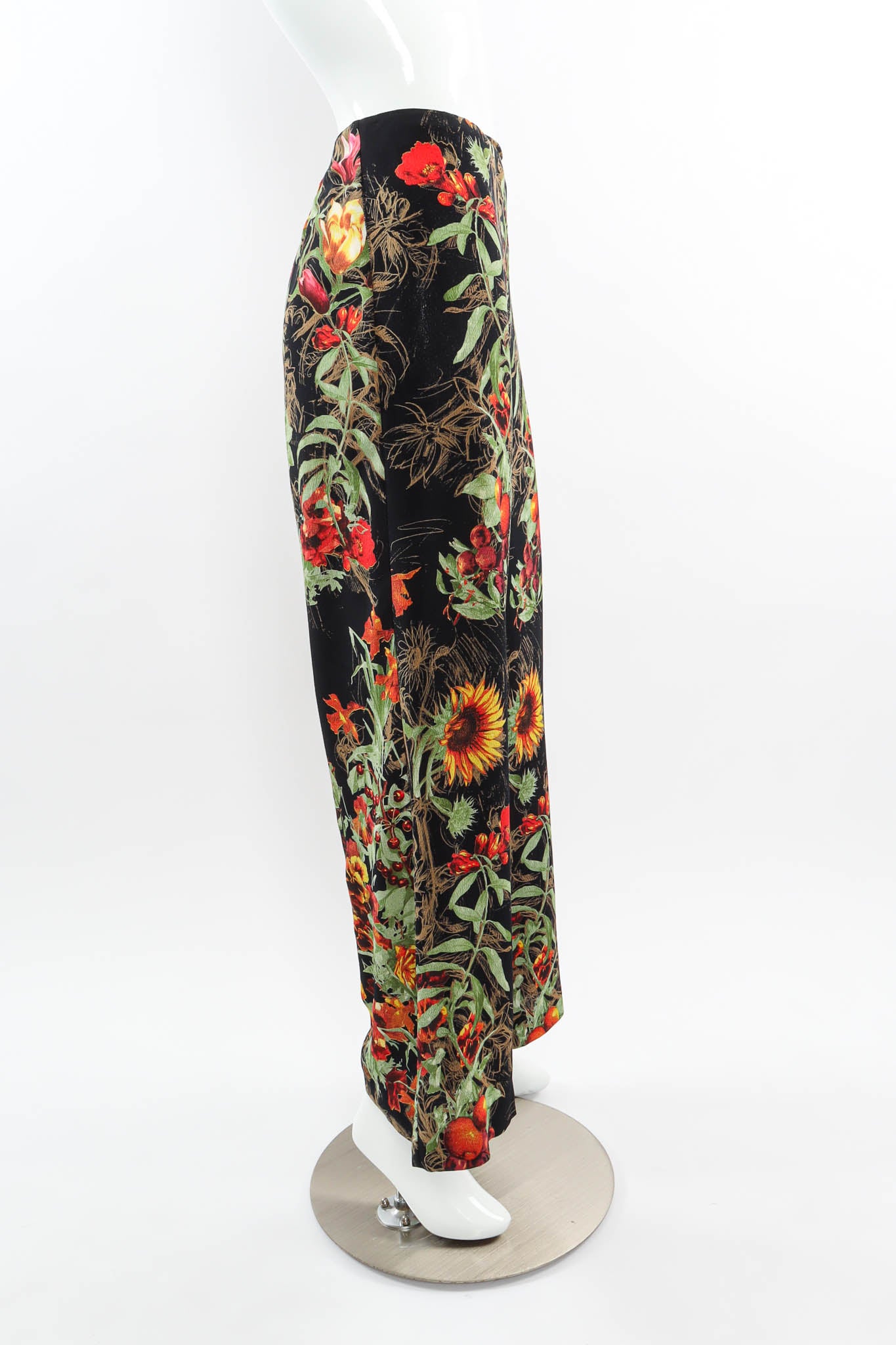 Vintage Jean Paul Gaultier 1999 S/S Fruit Arrangement Silk Pant mannequin side  @ Recess Los Angeles