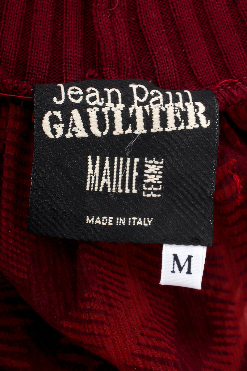 Vintage Jean Paul Gaultier Sheer Turtleneck Crochet Dress label at Recess Los Angeles
