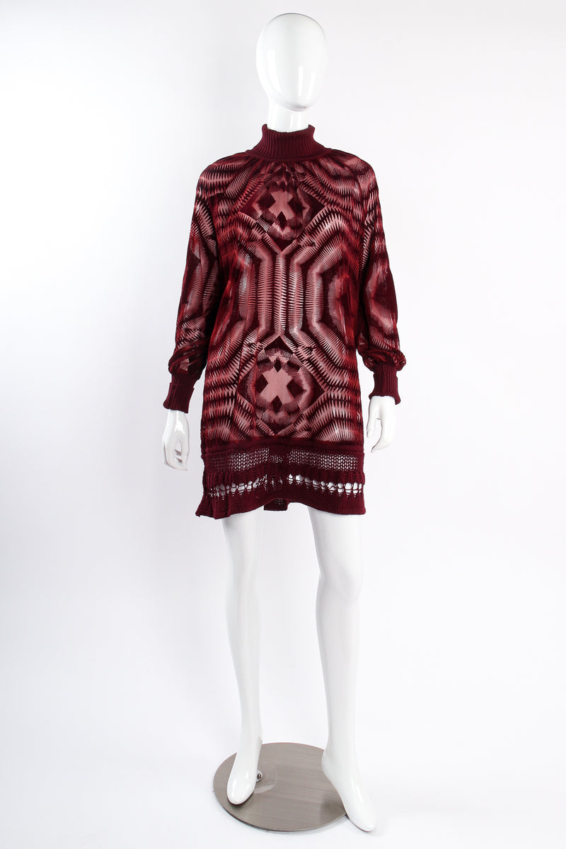 Vintage Jean Paul Gaultier Sheer Turtleneck Crochet Dress on mannequin front at Recess Los Angeles