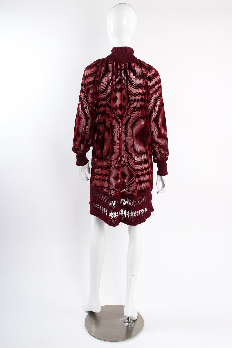 Vintage Jean Paul Gaultier Sheer Turtleneck Crochet Dress on mannequin back at Recess Los Angeles