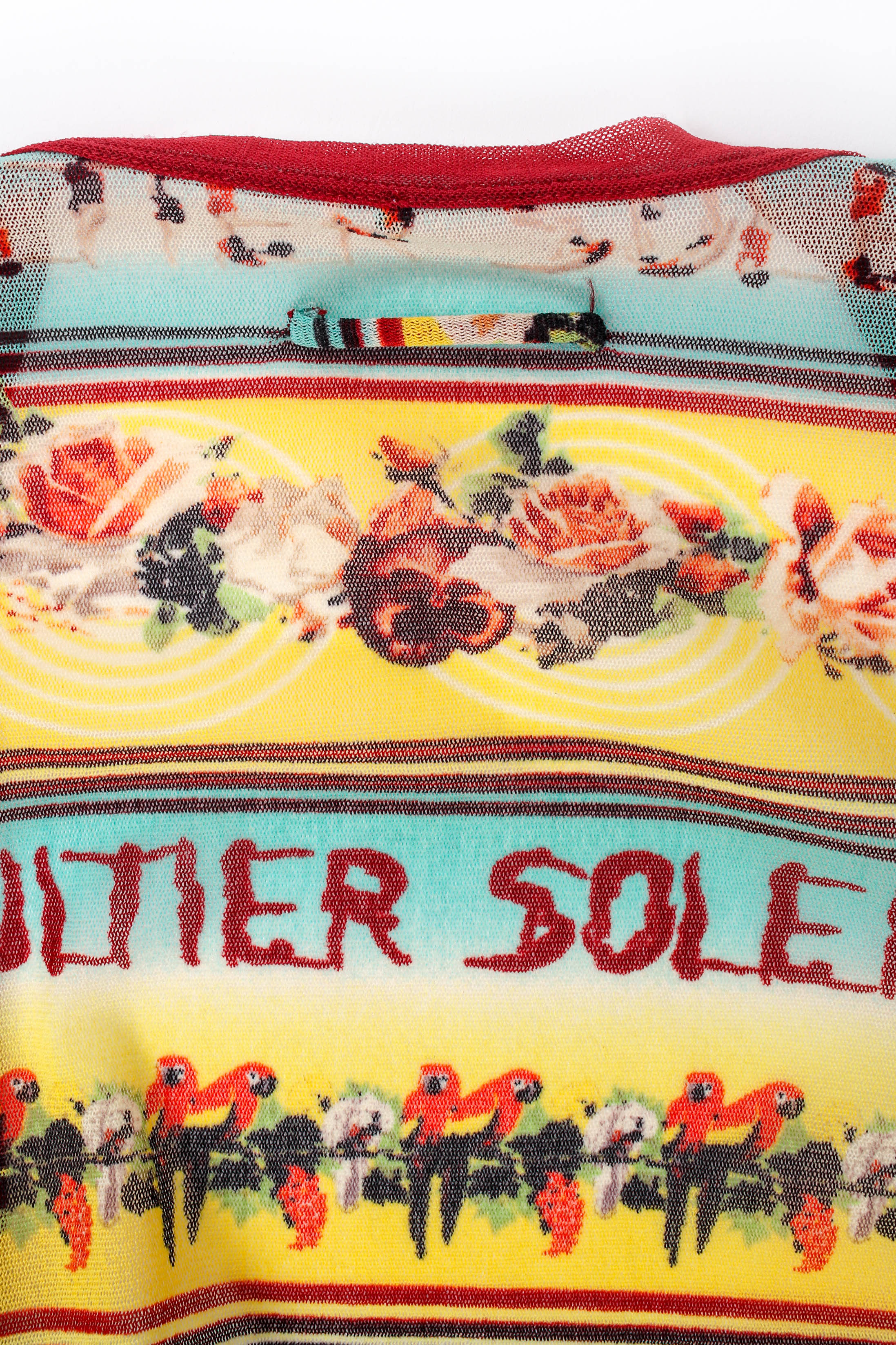 Vintage Jean Paul Gaultier Tropical Soleil Mesh Wrap Top crop at Recess Los Angeles