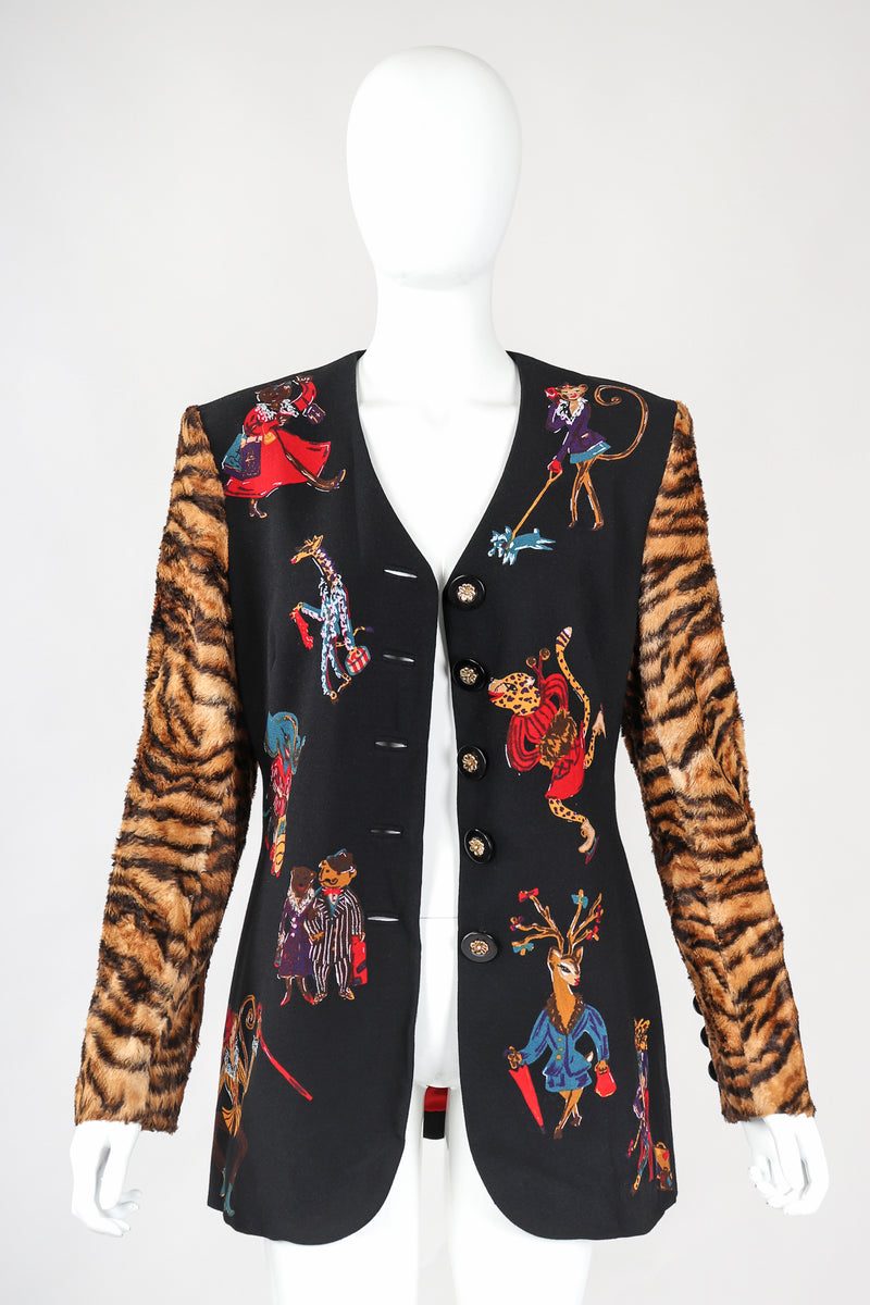 Recess Designer Consignment Vintage Gemma Kahng Uptown  Bengal Sleeve Jungle Jacket Los Angeles Resale