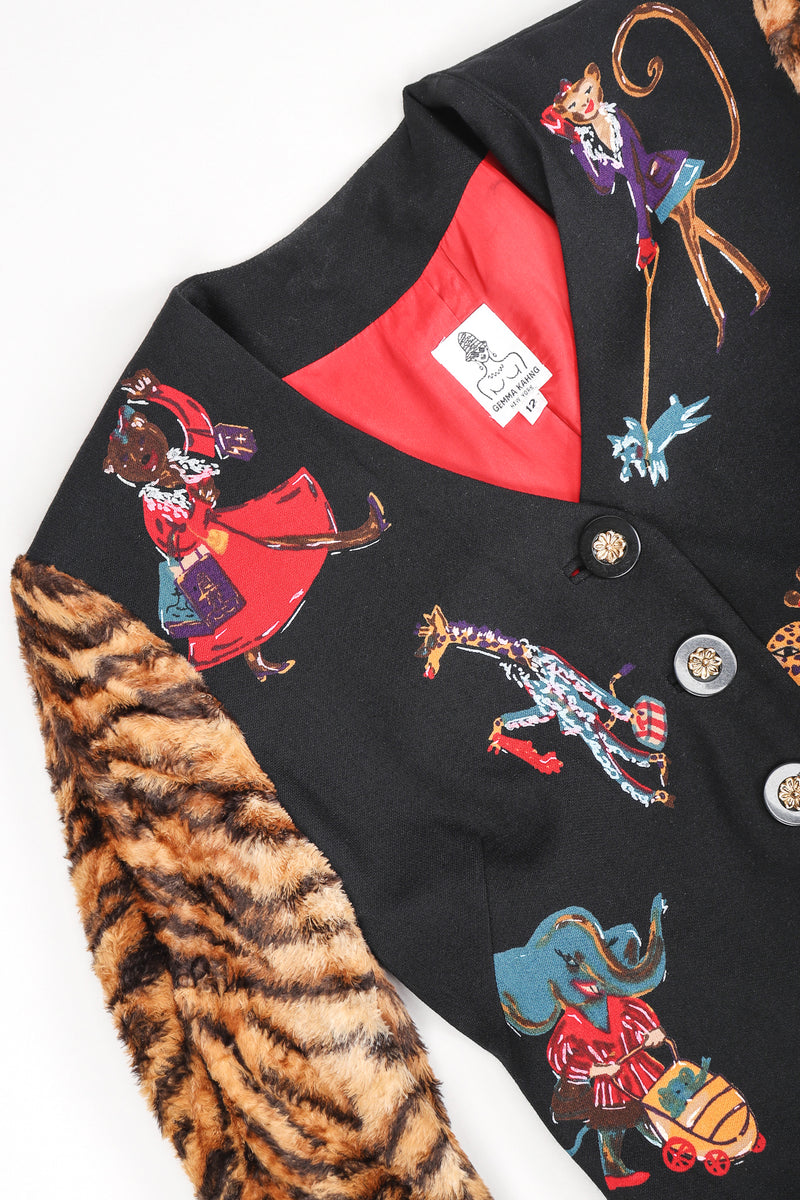 Recess Designer Consignment Vintage Gemma Kahng Uptown  Bengal Sleeve Jungle Jacket Los Angeles Resale