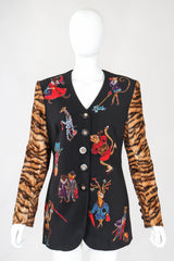 Recess Designer Consignment Vintage Gemma Kahng Uptown  Bengal Sleeve Jungle Jacket Los Angeles Resale