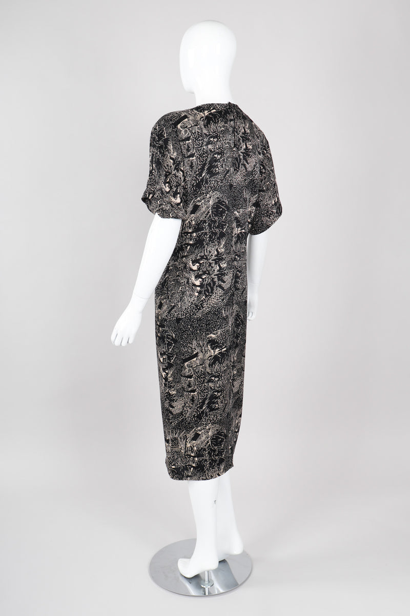 Recess Los Angeles Vintage Genny Silk Print Safari Scribble Dress