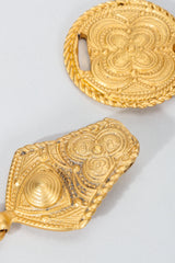 Vintage Genny Etruscan Matte Gold Pointed Collar Necklace Hook detail