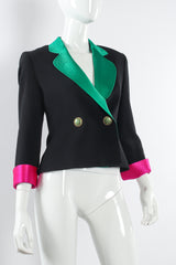 Vintage Genny Color Block Wool Crop Blazer mannequin angle @ Recess Los Angeles