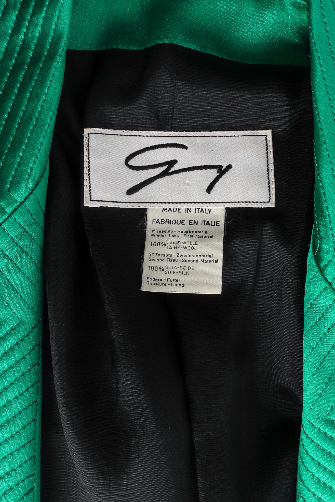 Vintage Genny Color Block Wool Crop Blazer tag @ Recess Los Angeles