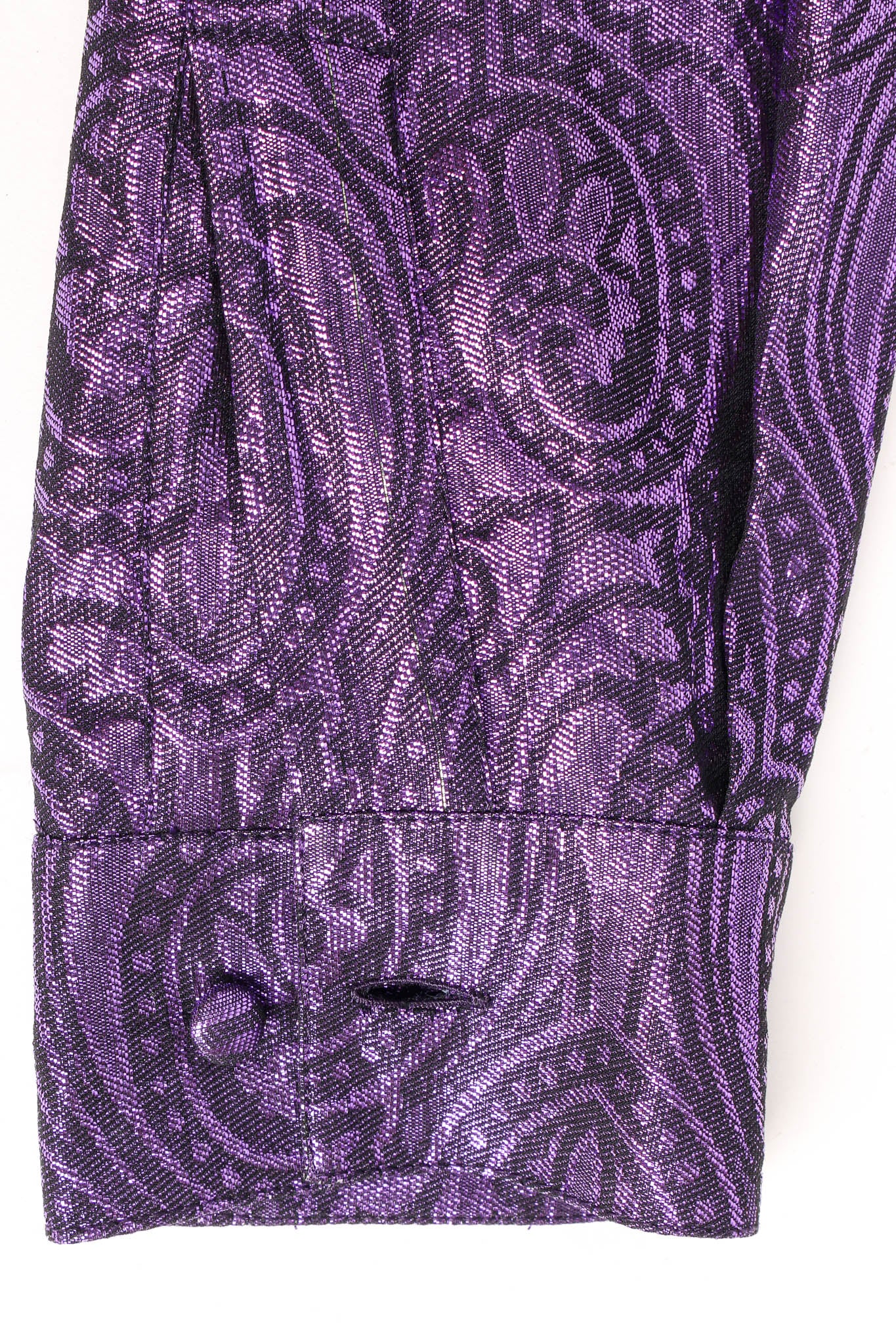 Vintage Genny for Giorgio Silk Lamé Brocade Blouse sleeve @ Recess LA