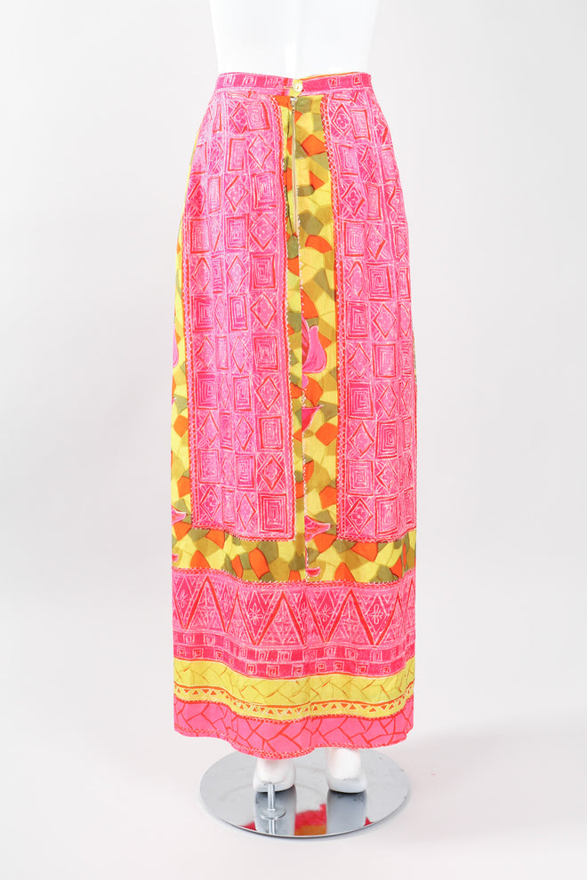Recess Los Angeles Vintage Geno California Silk Tiki Rose Top & Skirt Set