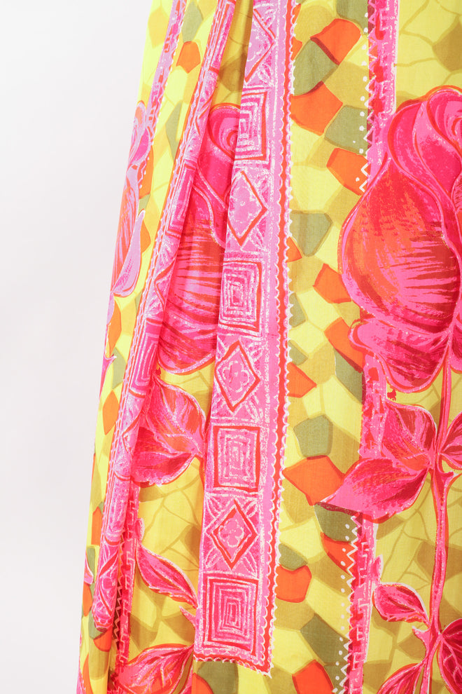 Recess Los Angeles Vintage Geno California Silk Tiki Rose Top & Skirt Set