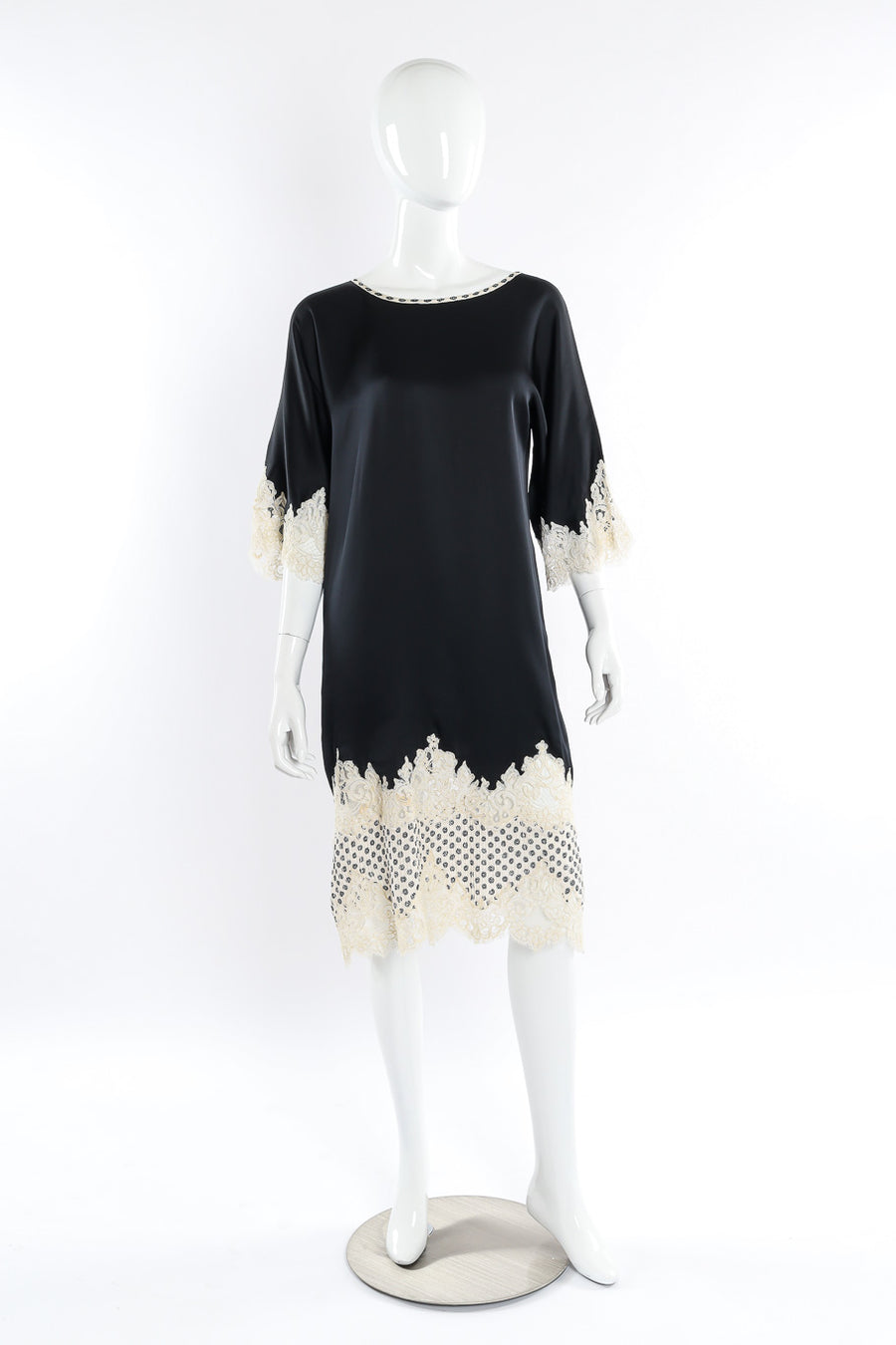 Satin and Lace Shift Dress
