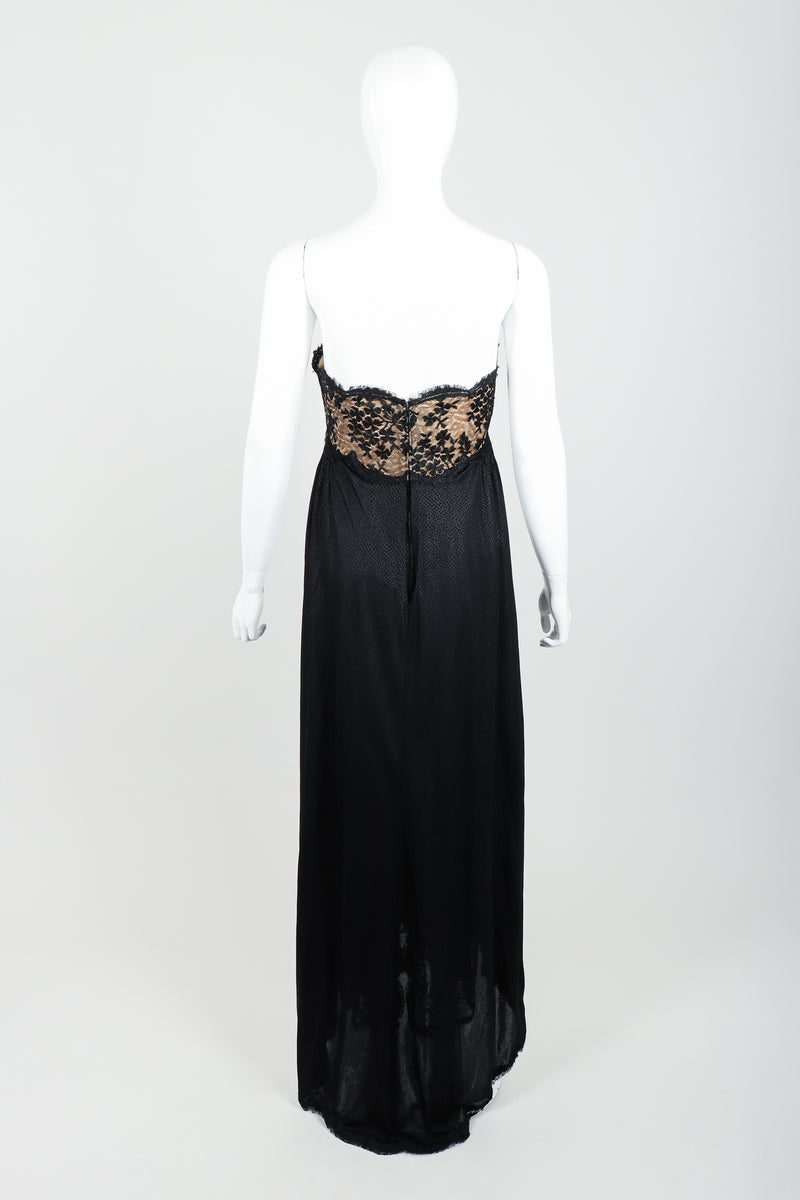Vintage Geoffrey Beene Strapless Lace Empire Dress on Mannequin Back at Recess Los Angeles