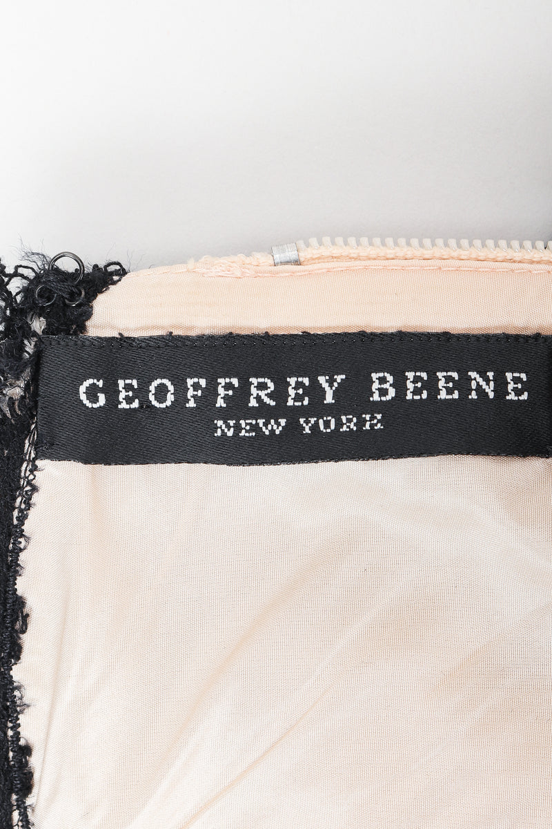 Vintage Geoffrey Beene Strapless Lace Empire Dress label on fabric at Recess Los Angeles