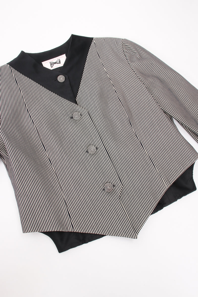 Vintage Geoffrey Beene Pointed Stripe Jacket flat hem at Recess Los Angeles