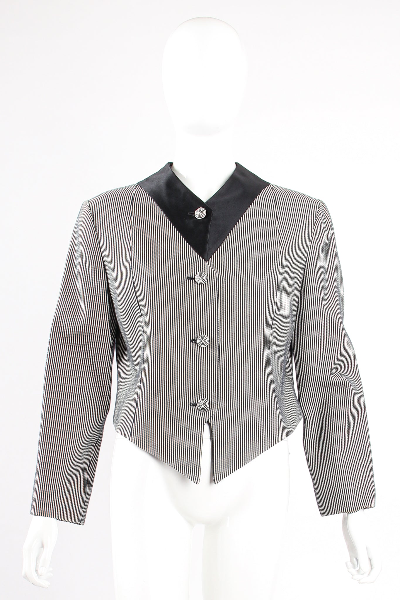 Vintage Geoffrey Beene Pointed Stripe Jacket on Mannequin front at Recess Los Angeles