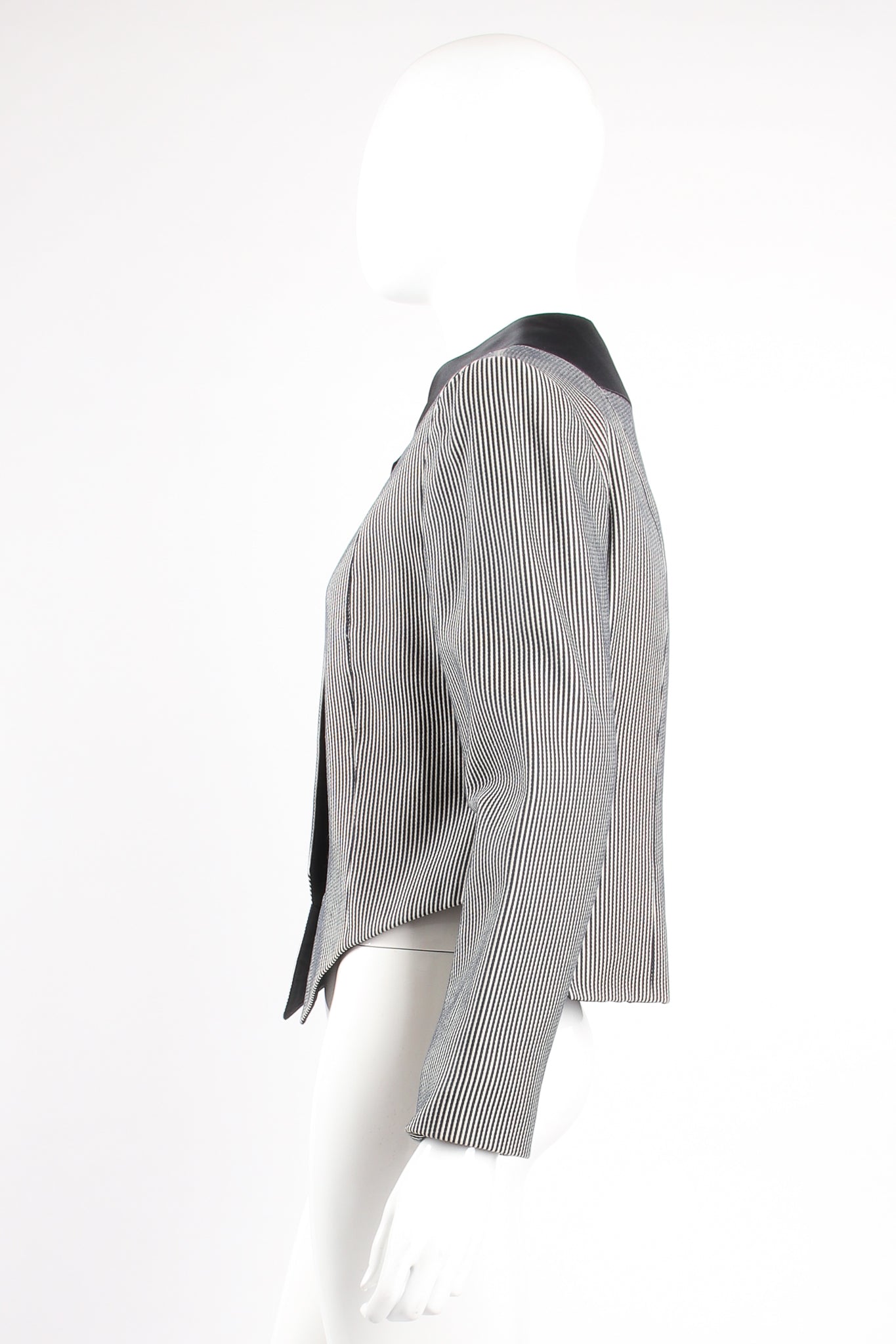 Vintage Geoffrey Beene Pointed Stripe Jacket on Mannequin side at Recess Los Angeles