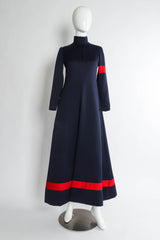 Vintage Geoffrey Beene for Saks Bold Stripe Navy Dress mannequin front @ Recess LA