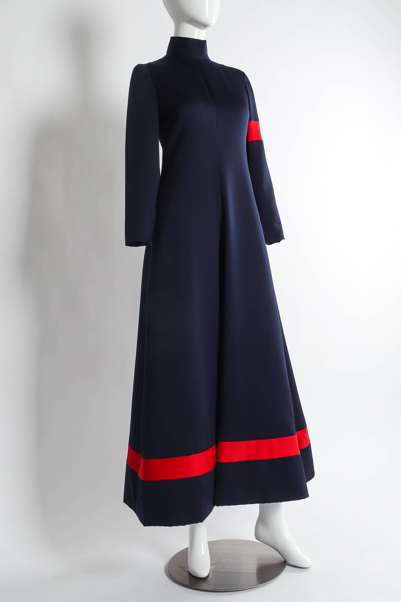 1960s Bold Stripe Navy Dress