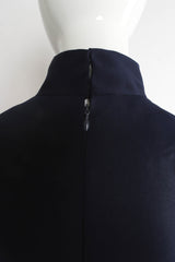 Vintage Geoffrey Beene for Saks Bold Stripe Navy Dress mannequin back collar @ Recess LA