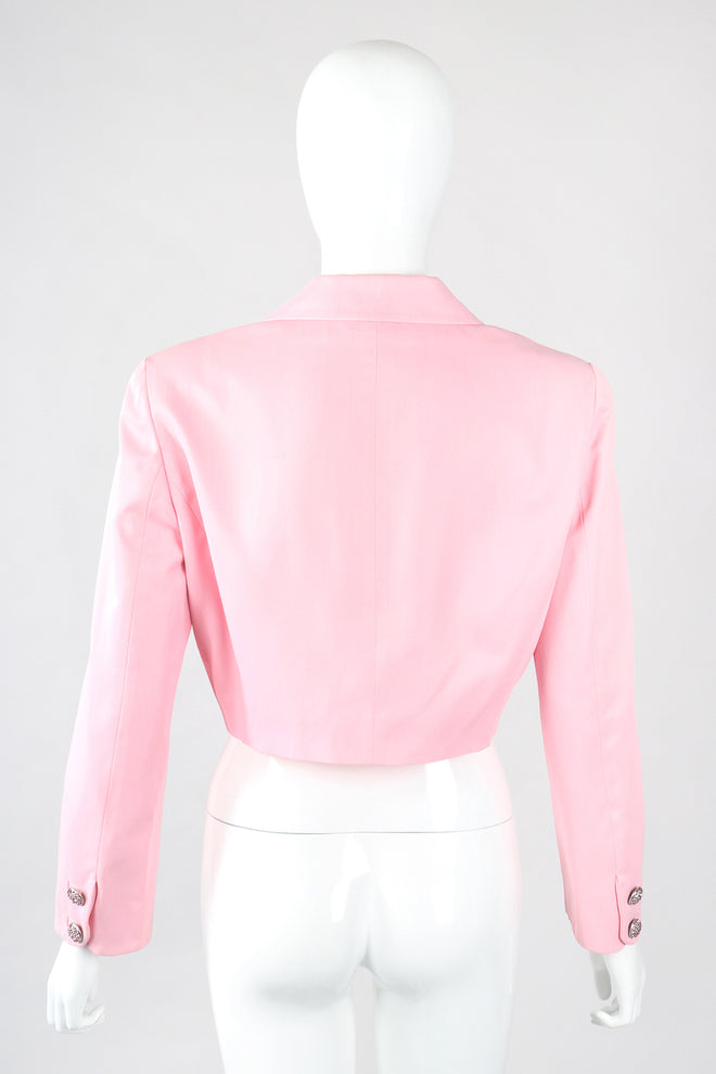 Recess Designer Consignment Vintage Georges Rech Millennial Pink Boxy Cropped Sateen Jacket Los Angeles Resale