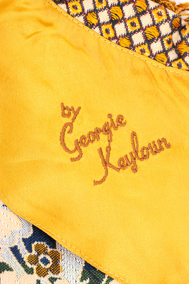 Vintage Georgie Keyloun Fringed Tapestry Caftan signature embroidery at Recess Los Angeles