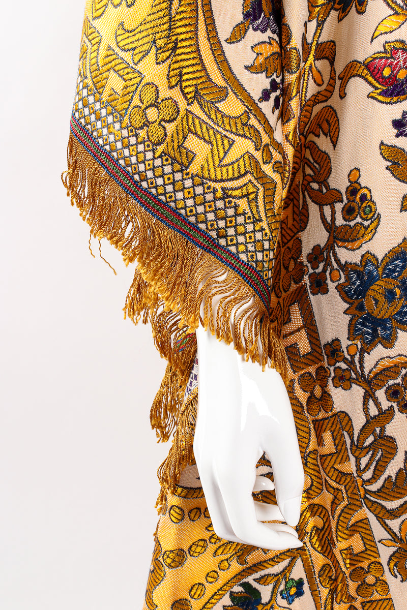 Vintage Georgie Keyloun Fringed Tapestry Caftan on Mannequin sleeve at Recess Los Angeles
