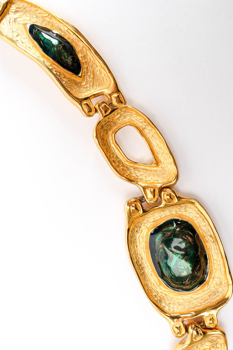 Vintage Georgiou Stone Brutalist Link Necklace hammered/stone detail @ Recess Los Angeles
