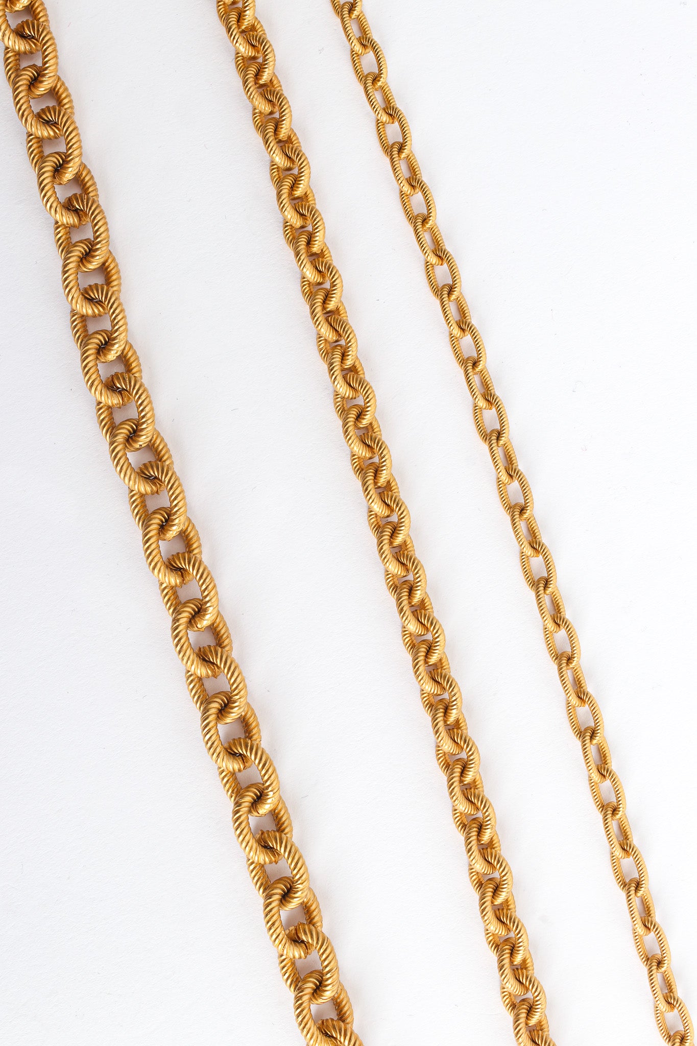 Vintage Georgiou 3 Strand Rope Link Necklace textured links @ Recess Los Angeles