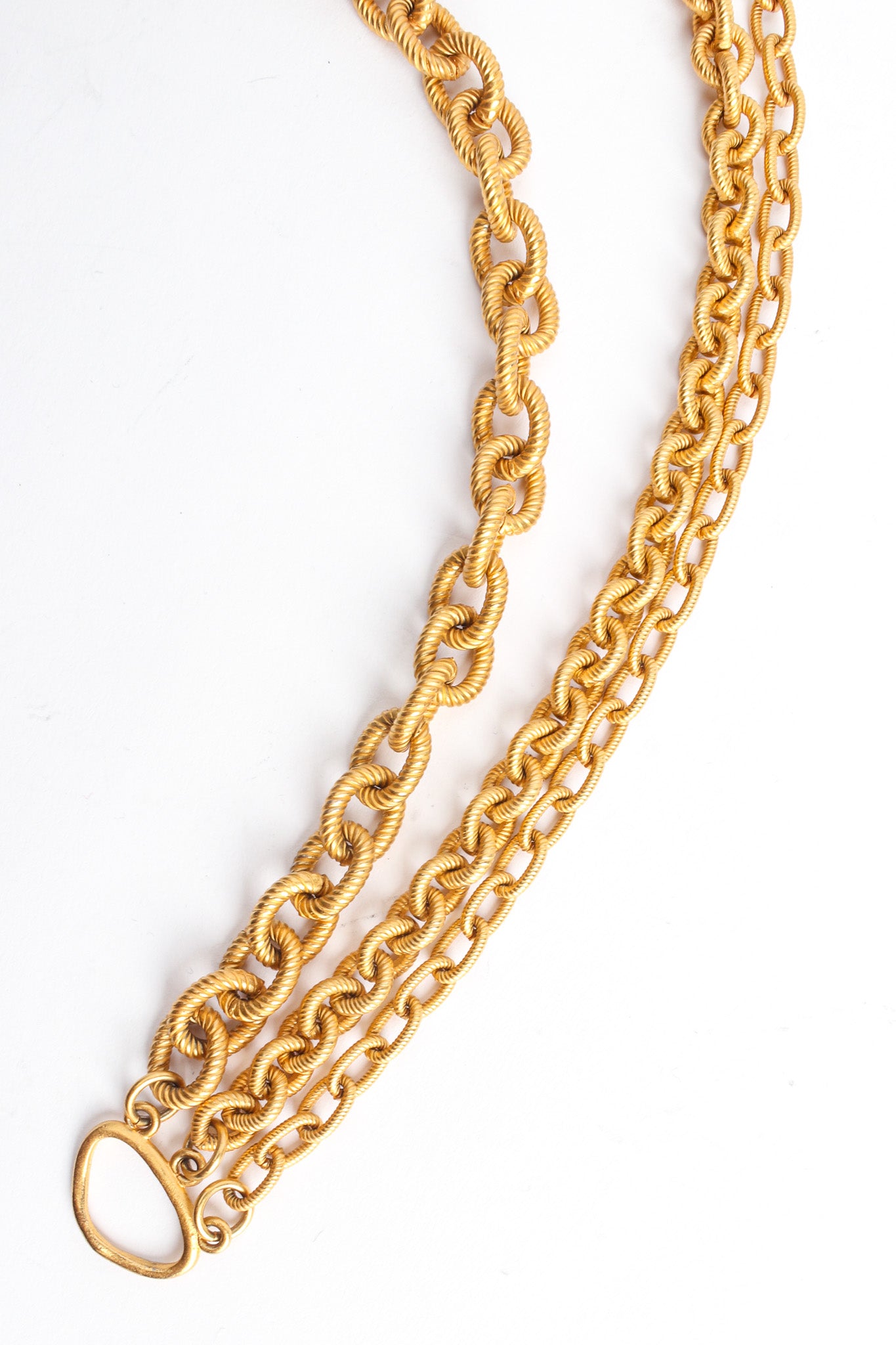 Vintage Georgiou 3 Strand Rope Link Necklace ends @ Recess Los Angeles