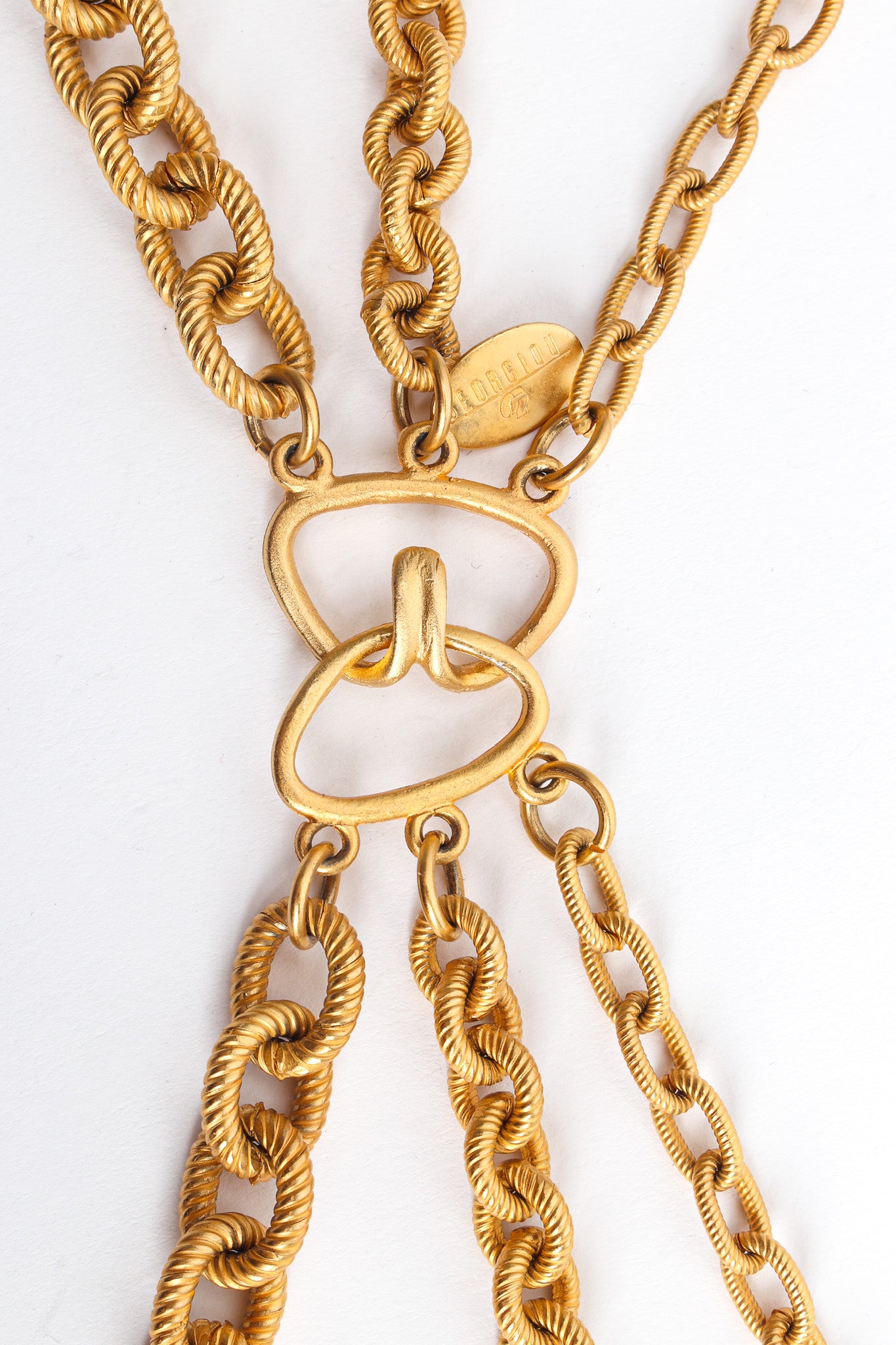 Vintage Georgiou 3 Strand Rope Link Necklace clasp @ Recess Los Angeles