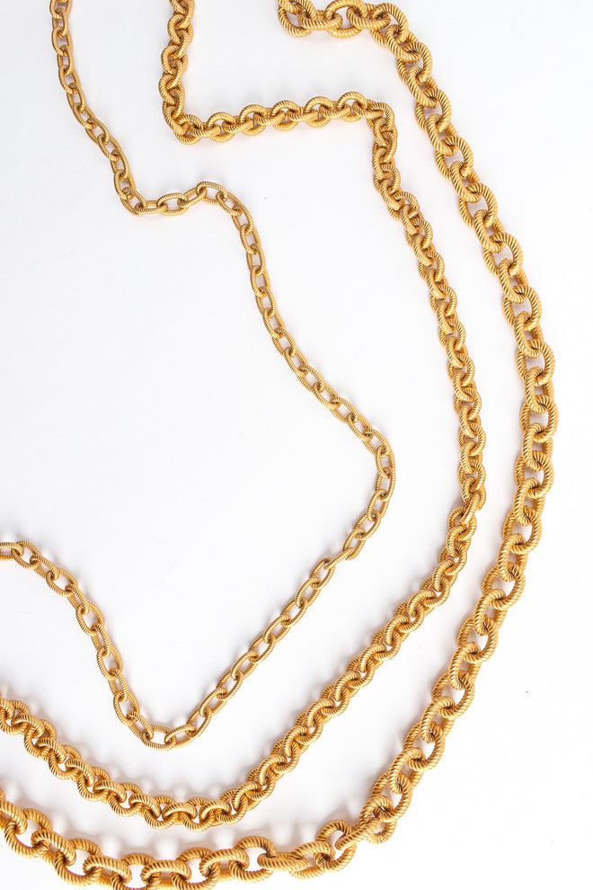 Vintage Georgiou 3 Strand Rope Link Necklace links close @ Recess Los Angeles